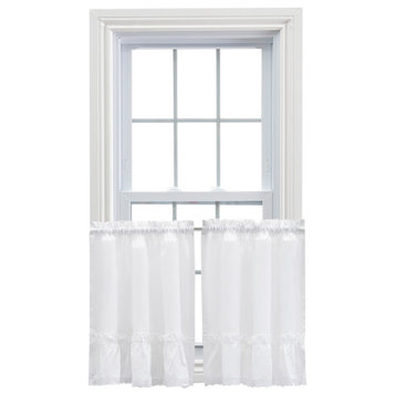 Madelyn Ruffled Victorian Tiers, White, 82"x36"