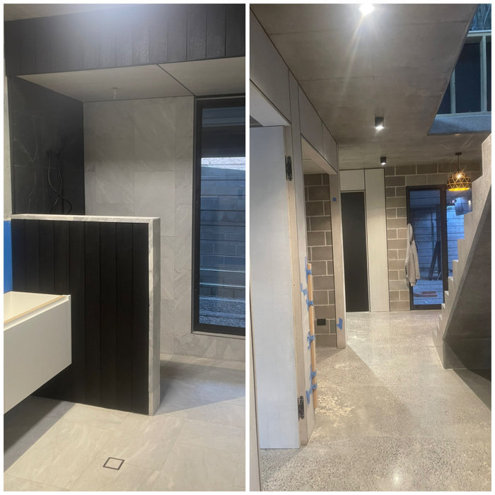 Bathroom and polished floors