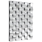 Meridian Furniture - Ziggy Rectangular Contemporary Geometric Designed Mirror - Lend drama and excitement to your wall with the simple addition of this Ziggy mirror. This bold accent has a huge visual impact on any wall lucky enough to house it. The wavy pattern and textural feel ensure that no eye misses this stunning mirror. Its sheer size makes it an instant focal point on your wall, with its width of nearly 4 feet and height of more than 2.5 feet. Hang it above a fireplace or headboard for maximum aesthetic appeal.