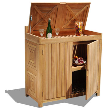 Solvang Teak Storage Cabinet - Bar, Outdoor, Patio Serving Area Ample Storage