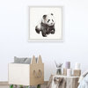 "Dreamy Panda" Framed Painting Print, 12"x12"