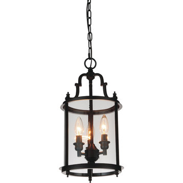 CWI LIGHTING 9809P9-3-109 3 Light Drum Shade Mini Pendant w Oil Rubbed Bronze