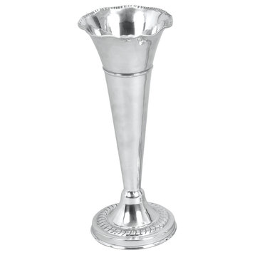 Traditional Silver Aluminum Metal Vase 30557