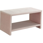 Meridian Furniture - Cleo Velvet Night Stand, Pink - Keep nighttime items close at hand with this Cleo night stand. The perfect accompaniment to your Cleo bed, this night stand is available in an array of colors for spot-on coordination. It's upholstered in soft pink velvet material for a luxe look and has an open shelf for easy storing of books and other items.