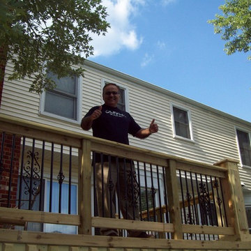 Pressure Treated deck with diamond dental molding & Diamond King Post,