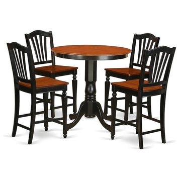 5-Piece Counter Height Table And Chair Set, Pub Table And 4 Dining Chairs
