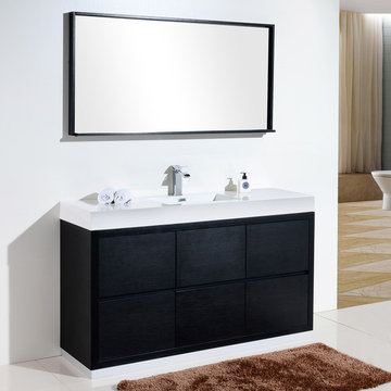 Lavanity 60" Black Single Sink Floor Mount Bathroom Vanity --FMB60SBK-$899