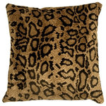 Pillow Decor - Pillow Decor - Snake Skin Velboa Faux Fur Throw Pillow, 20" X 20" - The Snake Skin Velboa 20 x 20 Throw Pillow is made from an ultra soft low-pile faux fur fabric. The fur/nap is approximately 1/16 to 1/8 of an inch long and features a slightly wavy texture and design. The result is a stunning faux fur pillow in deep gold and black. Depending on the angle and light, the appearance and colors may vary slightly, giving the pillow wonderful depth and richness. This is a durable, easy to care for pillow that would be perfect in a den, family room, or any fun lounge setting.