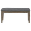 Aldwin Upholstered Bench, Casual Style, Gray