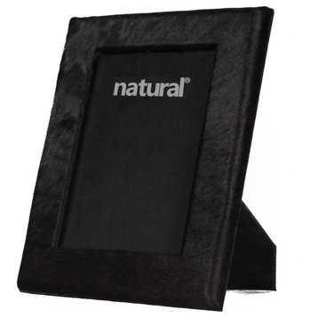8"x10" Black, Cowhide, "5x7" Picture Frame