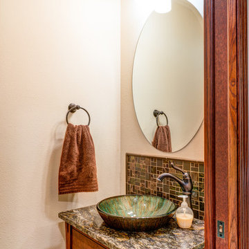 Titanium Granite with a vessel sink