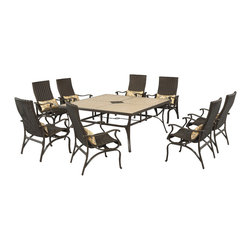 Pembrey 9-Piece Patio Dining Set with Lumbar Pillows - Products