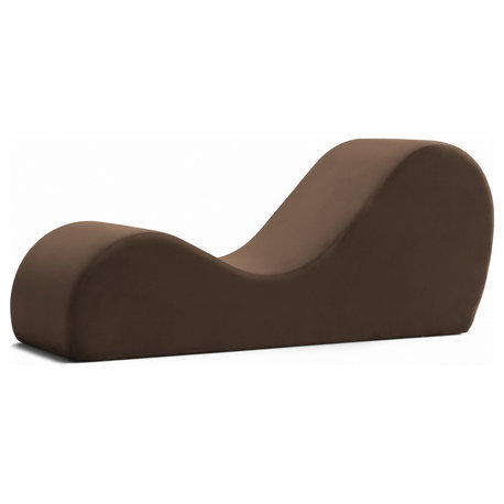 Avana Chaise Lounge Yoga Chair, Brown