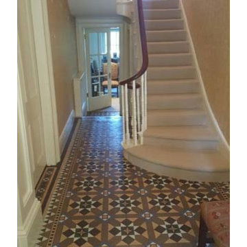 Beige Stair Runner Installation in Private Residence in South London