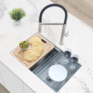 28L x 19W-inches Undermount Double Bowl Stainless Steel Workstation Kitchen Sink