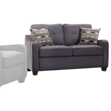 Acme Cleavon II Loveseat With 2 Pillows Gray Linen
