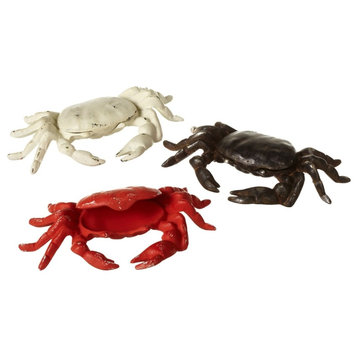 Red White and Brown Crab Hinged Hide-a-Key Hinged Figurines Set of 3