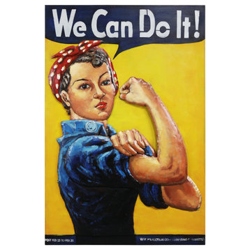 "We can do it!" Mixed Media Iron Hand Painted Dimensional Wall Art
