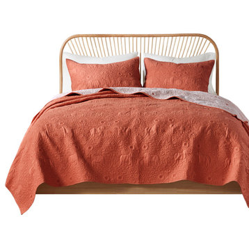 INK+IVY Percale Coverlet Set, King/California King