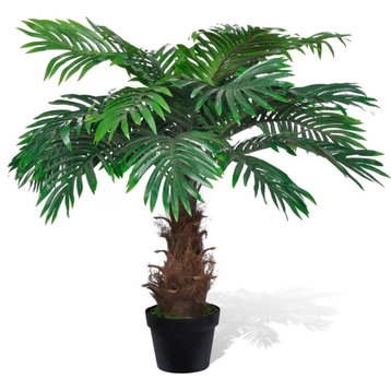 vidaXL Artificial Tree with Pot Faux Cycas Palm Tree Artificial Palm Tree 31.5"