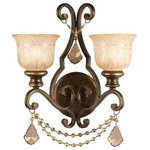 Crystorama - Crystorama 7502-BU-GT-S Norwalk, Two Light Wall Sconce, Bronze/Dark Brown - Bronze curves accent warm glowing amber colored glNorwalk Two Light Wa Golden Teak Swarovsk *UL Approved: YES Energy Star Qualified: n/a ADA Certified: n/a  *Number of Lights: 2-*Wattage:60w E26 Medium Base bulb(s) *Bulb Included:No *Bulb Type:E26 Medium Base *Finish Type:Bronze Umber