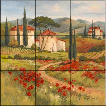 Tile Mural, Tuscan Dream I by Barbara Mock