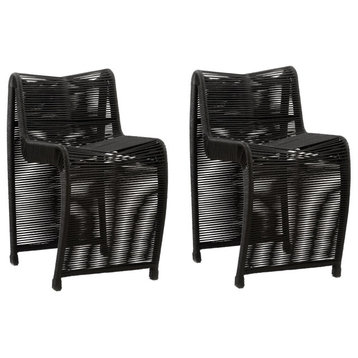 Boraam Lorenzo Rope Set of 2 Counter Stool With Black Finish 77824