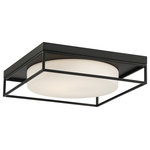 Eurofase - Eurofase Rover Large LED Flushmount, Black - Chic minimalism exuberates from the Rover collection. Simple squared framework houses opal glass disks for a clean design. The open frame adds a stylish element that effortlessly supports each light.