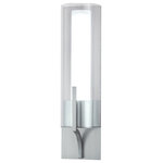 Norwell Lighting - Norwell Lighting 8144-BN-CL Slope - 15" 12W 1 LED Wall Sconce - This contemporary bath sconce has sleek and cleanSlope 15" 12W 1 LED  Brushed Nickel Clear *UL Approved: YES Energy Star Qualified: n/a ADA Certified: YES  *Number of Lights: Lamp: 1-*Wattage:12w LED bulb(s) *Bulb Included:Yes *Bulb Type:LED *Finish Type:Brushed Nickel