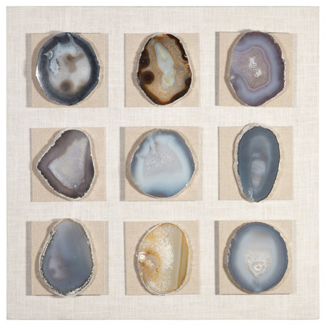 HUJI Assorted Silver Edge Agate Slice Wall Décor
