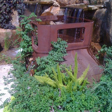 Antique Car Pondless Waterfall, Pondless Waterfalls in Edmond Oklahoma