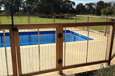 Timber Pool Fencing with Steel Cables