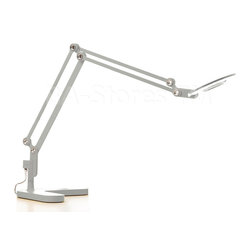 Link Contemporary Table Lamp in Silver - Table Lamps