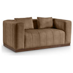 Meridian Furniture - Mallina Upholstered Loveseat, Brown, Vegan Leather - Indulge in the allure of the Brown Vegan Leather Mallina Loveseat by Meridian Furniture. Its captivating design and luxurious Brown Vegan Leather elevate any space with effortless elegance. Crafted with precision and durability in mind, this stunning piece becomes the focal point of gatherings, fostering moments of connection and warmth. Embrace sophistication and style with the Mallina Loveseat, a testament to exquisite taste and timeless beauty.