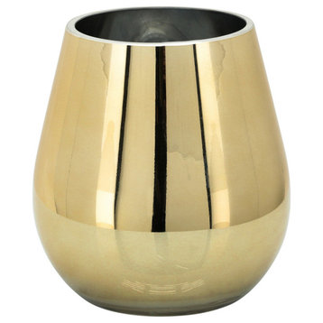 Glass 6" Metallic Vase, Gold