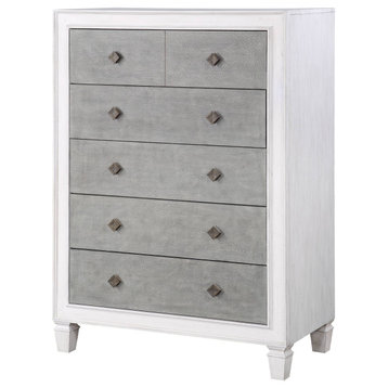 Katia Chest, Rustic Gray and White Finish