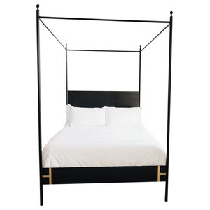 The Josephine Bed Four Poster Black Iron Canopy