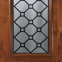 Slab Exterior Single Door 96 Alder Casablanca 2 Panel 2/3 Lite Glass - Front Doors