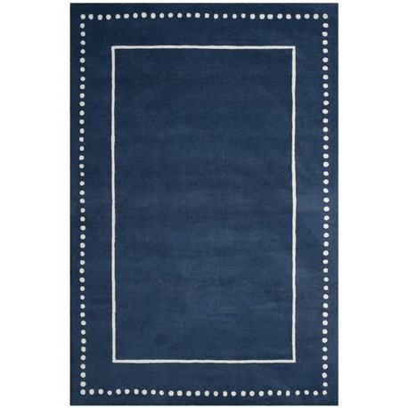Safavieh Bella Bel151G Bordered Rug, Navy Blue/Ivory, 8'0"x10'0"