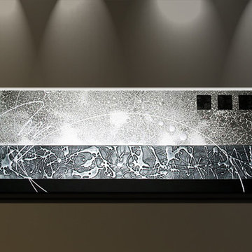Bilder auf Leinwand Ölgemälde Abstrakte Kunst Handgemalt Moderne große Silber -