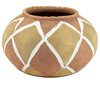 Round Geometric Ceramic Floral Urn Container 14" Diameter Garden Flower Pot