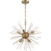 Cirrus - 8 Light Chandelier - with Glass Rods - Vintage Brass Finish