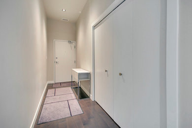 Inspiration for a contemporary entryway remodel in Calgary