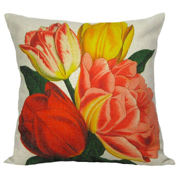 Tulips Throw Pillow Case, Without Insert