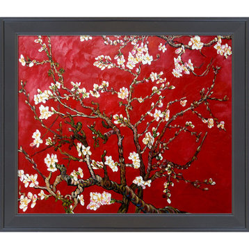 La Pastiche Branches of an Almond Tree in Blossom with Gallery Black, 24" x 28"