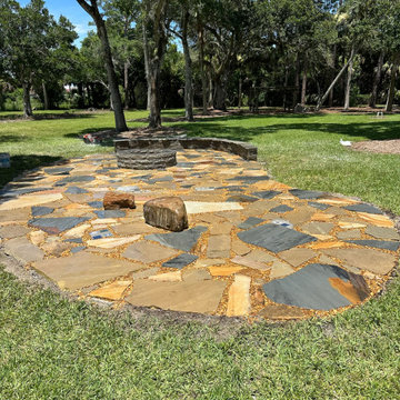 Rustic Flagstone Fire Pit Retreat