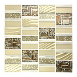 GBM Manufacturing - Imperial 12"x12" Glass Magic Mosaic Tile,Yellow - Mosaic Tile