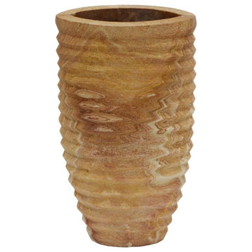Saava Ribbed Stone Vase, Sandstone