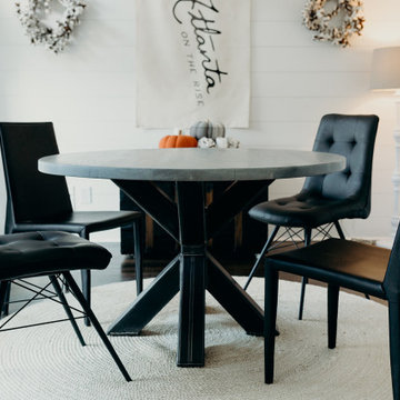 Modern Industrial Grey Round Table