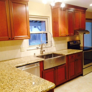New Cabinets in Cherry With A Chestnut Stain and Liquorice Accent Glaze